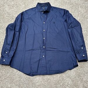 Polo Ralph Lauren Navy Blue Checkered Button Down Shirt